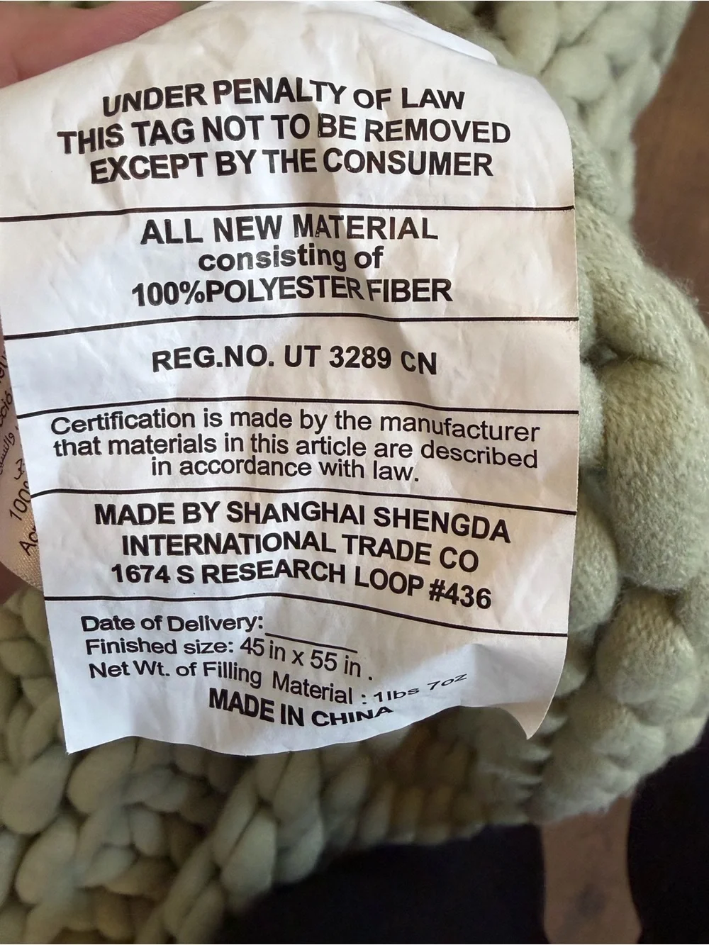 Pottery Barn Teen Chunky Knit Throw Blanket - Sage